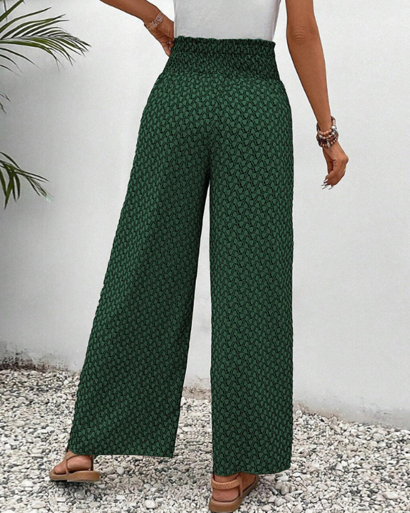 Stella | Lisette Trousers with Wide Legs and Geometric Print