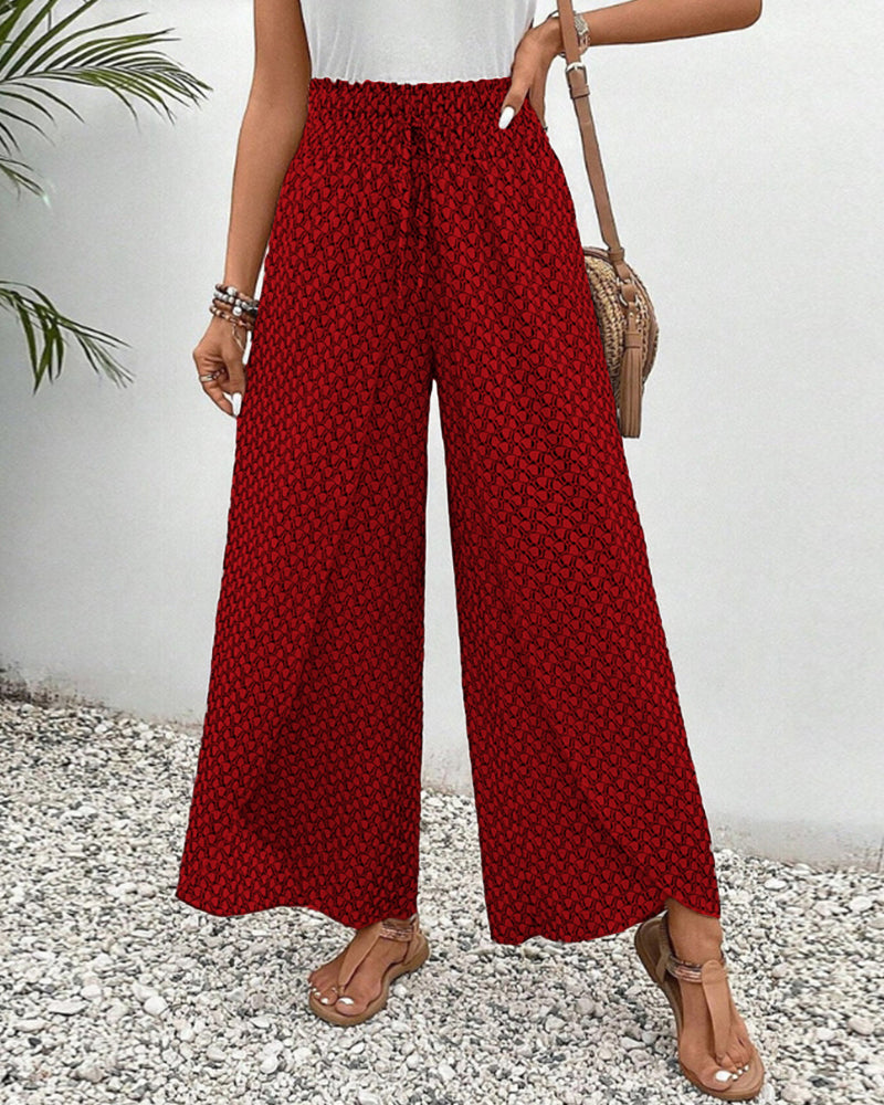 Stella | Lisette Trousers with Wide Legs and Geometric Print