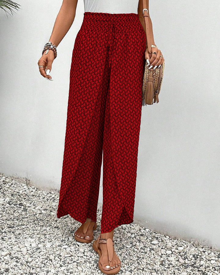 Stella | Lisette Trousers with Wide Legs and Geometric Print