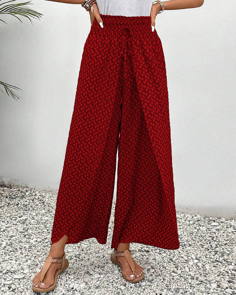 Stella | Lisette Trousers with Wide Legs and Geometric Print