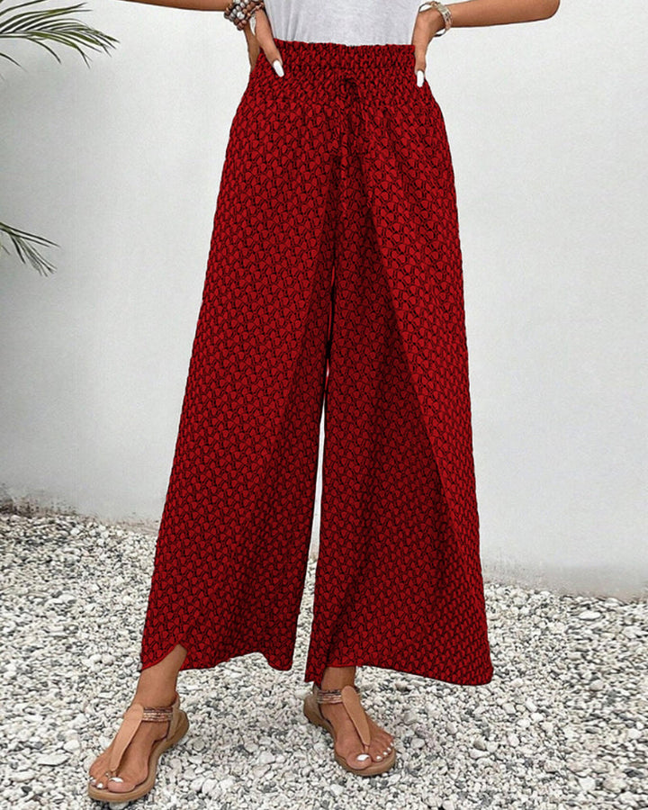 Stella | Lisette Trousers with Wide Legs and Geometric Print