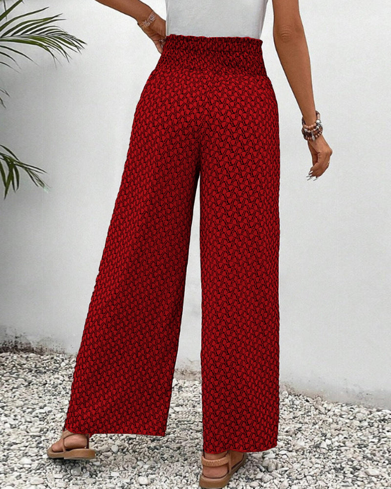 Stella | Lisette Trousers with Wide Legs and Geometric Print
