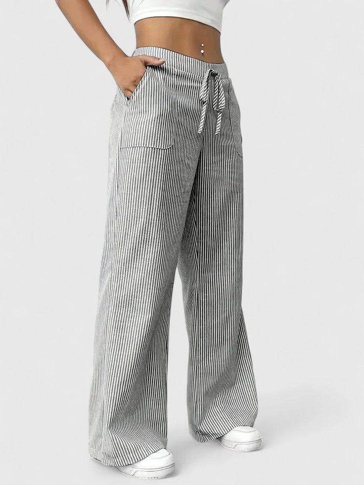 Birgit | Comfortable Wide Leg Trousers with Elegant Details