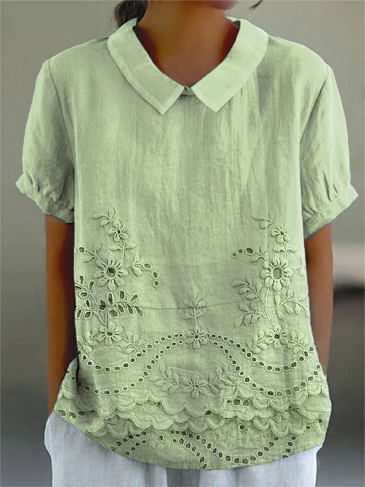Lily | Shirt with Floral Embroidery