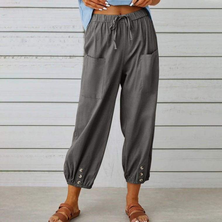 Lidia | Wide Women's Trousers Made from Cotton and Linen