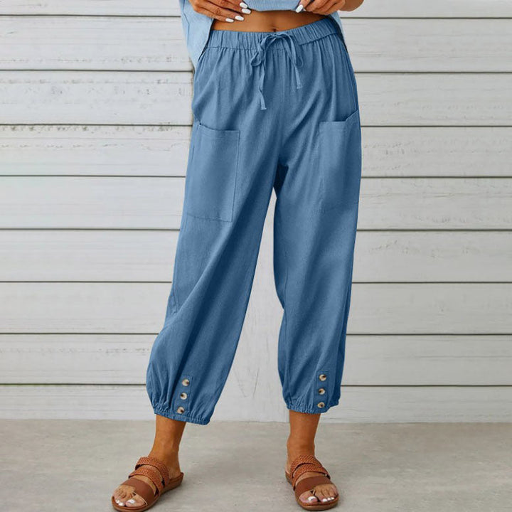 Lidia | Wide Women's Trousers Made from Cotton and Linen