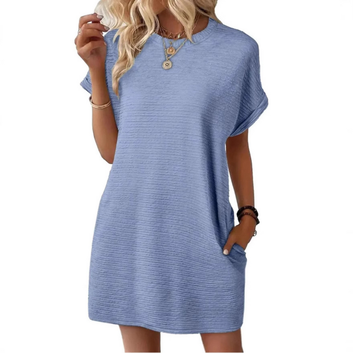 Annika | Casual Spring Dress with Round Neckline