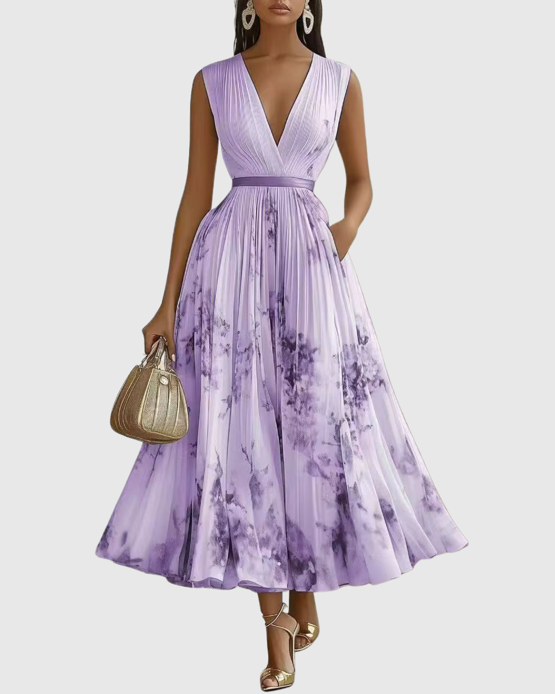 Rowella | Elegant Maxi Dress with Pleats