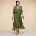 Marta | Chiffon Dress with V-Neck