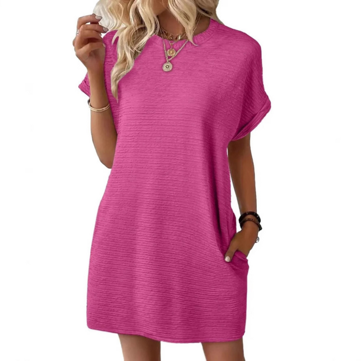 Annika | Casual Spring Dress with Round Neckline