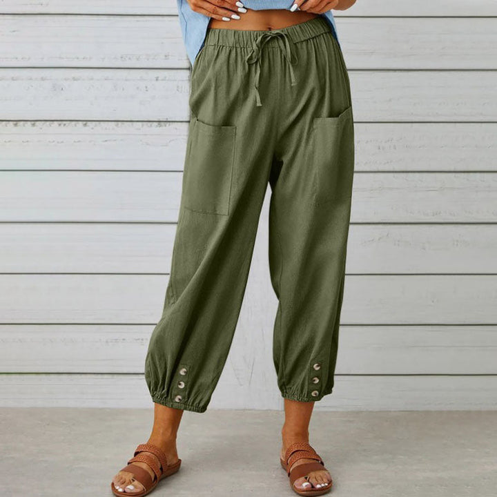 Lidia | Wide Women's Trousers Made from Cotton and Linen