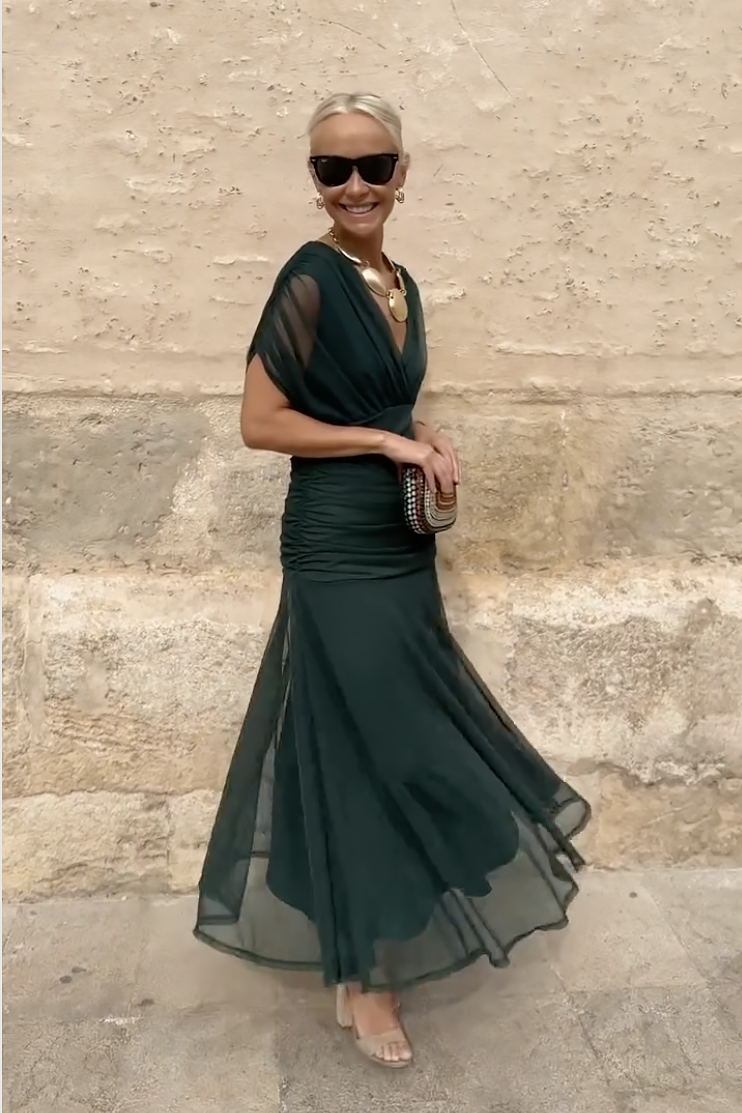 Rosamund | Elegant Maxi Dress for Formal Occasions with V-Neck