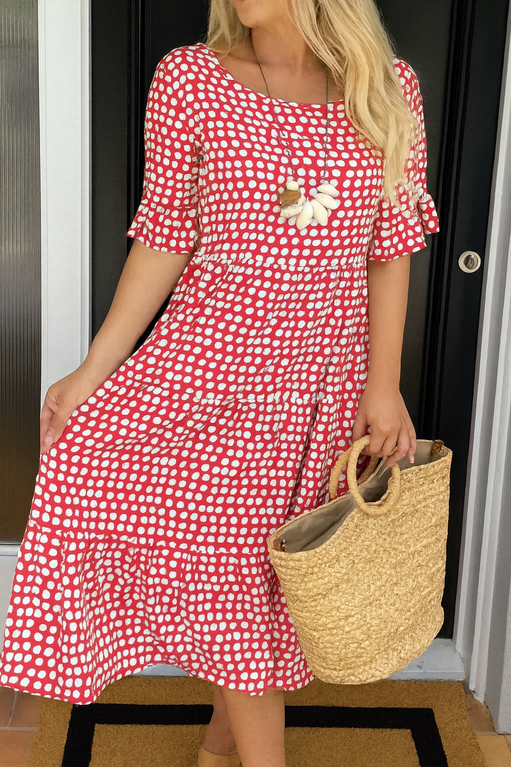 Zerelle | Midi Dress with Short Sleeves