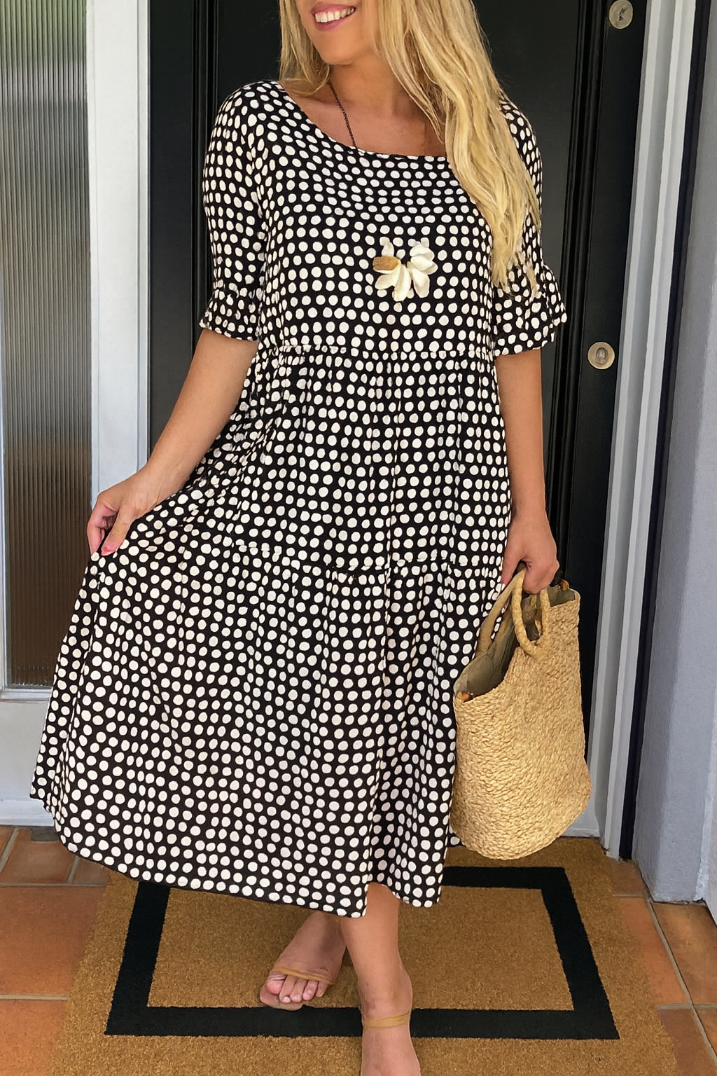Zerelle | Midi Dress with Short Sleeves