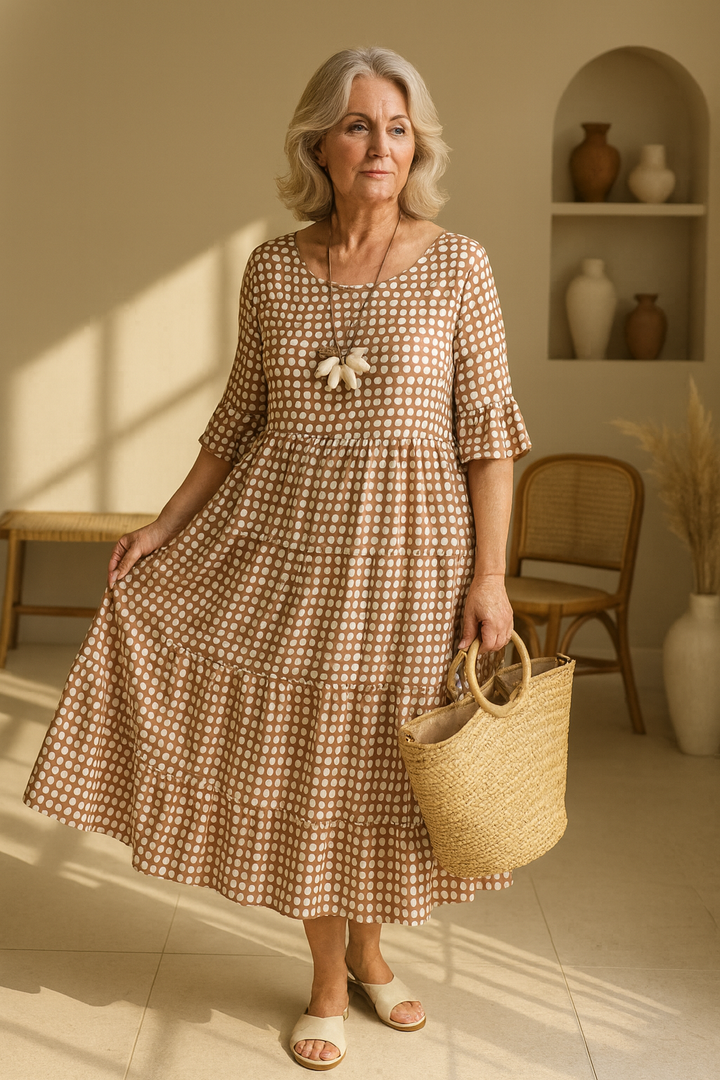Zerelle | Midi Dress with Short Sleeves