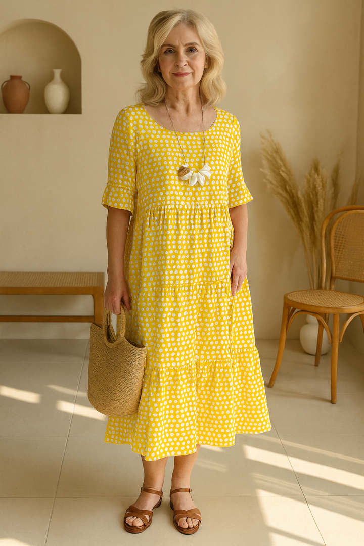 Zerelle | Midi Dress with Short Sleeves