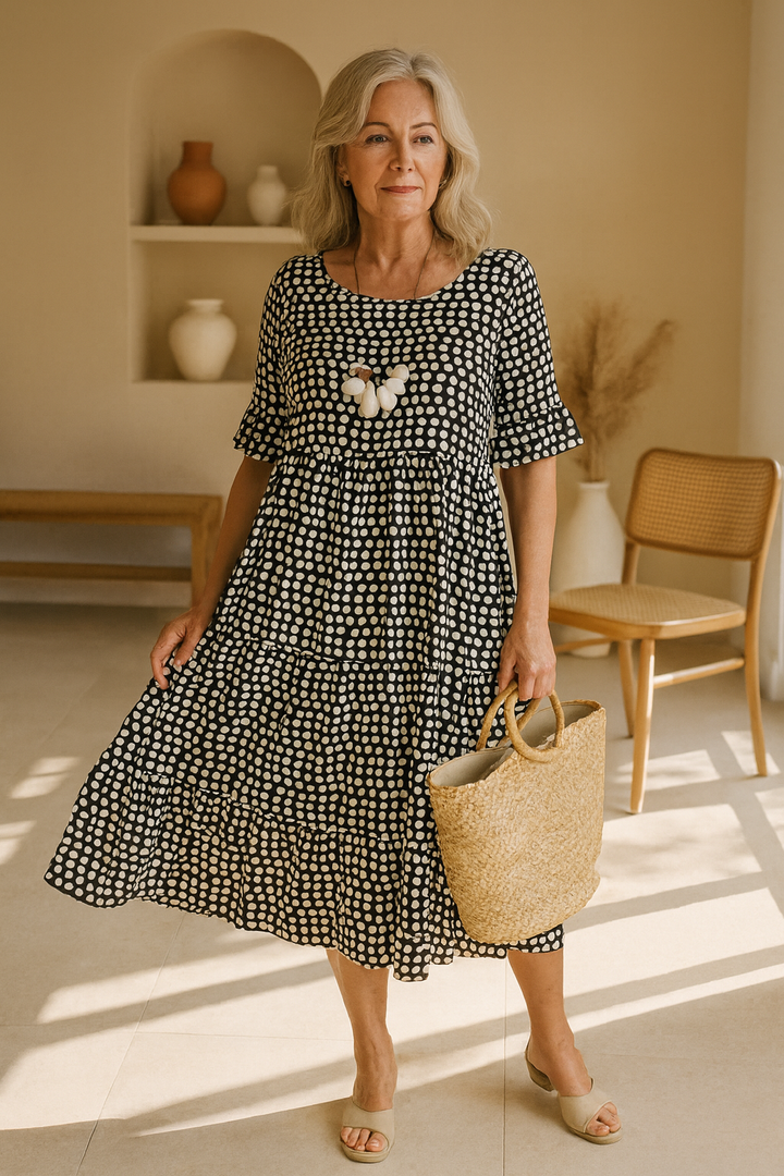 Zerelle | Midi Dress with Short Sleeves