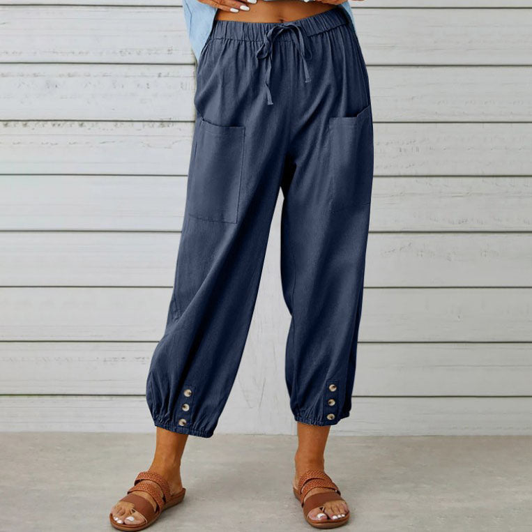 Lidia | Wide Women's Trousers Made from Cotton and Linen
