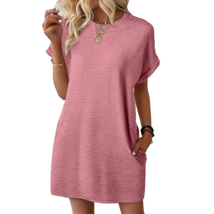 Annika | Casual Spring Dress with Round Neckline