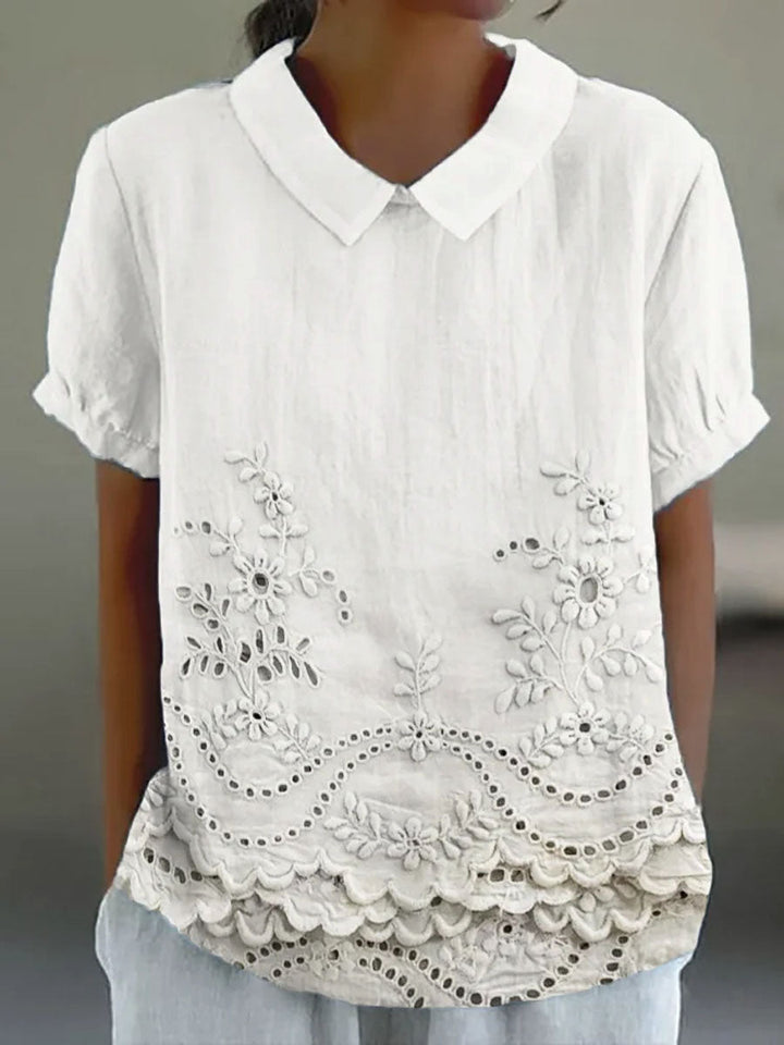 Lily | Shirt with Floral Embroidery