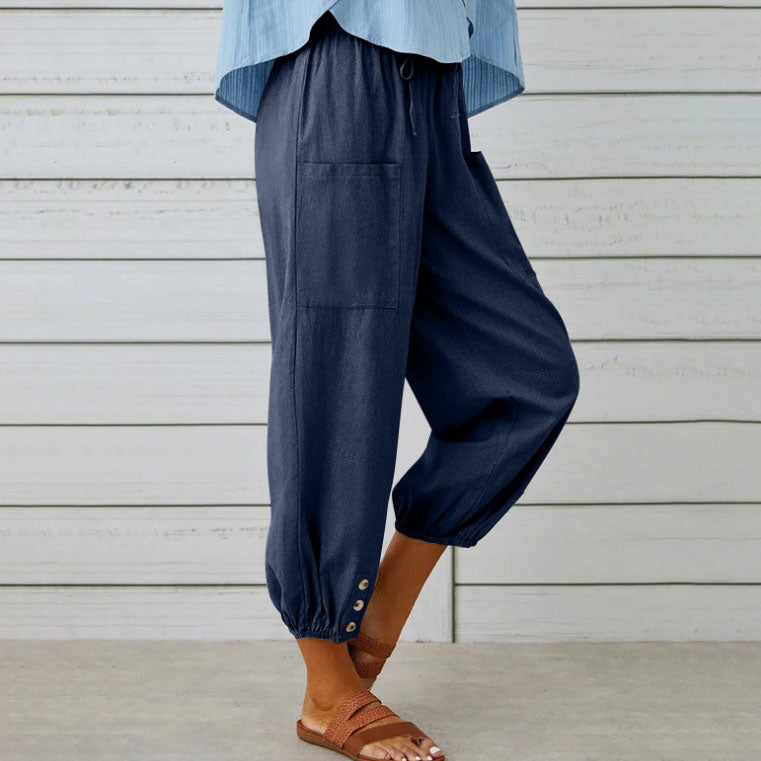 Lidia | Wide Women's Trousers Made from Cotton and Linen