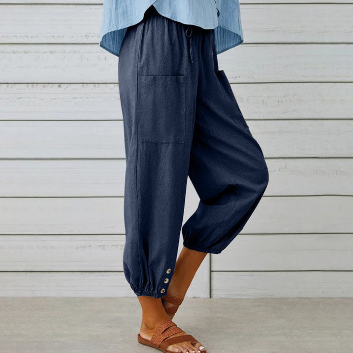 Lidia | Wide Women's Trousers Made from Cotton and Linen
