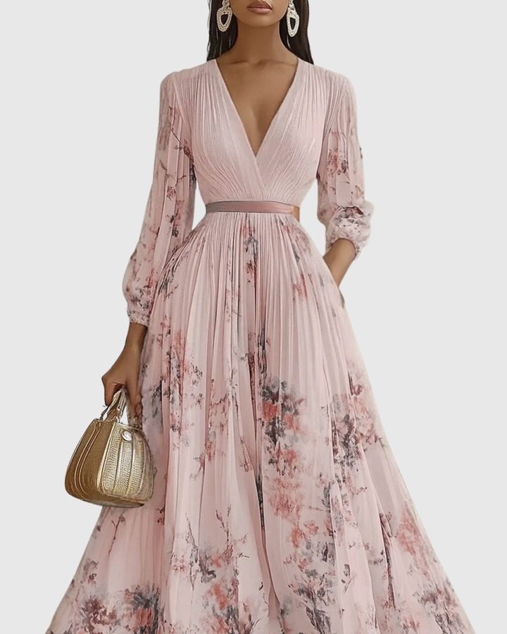 Rowella | Elegant Maxi Dress with Pleats