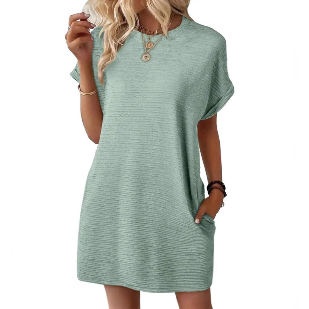 Annika | Casual Spring Dress with Round Neckline