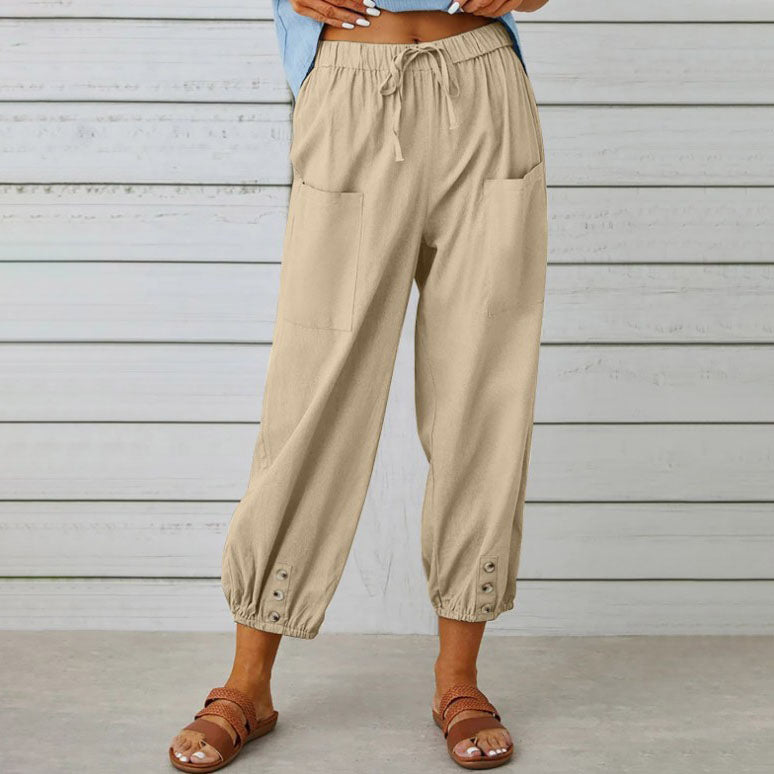 Lidia | Wide Women's Trousers Made from Cotton and Linen