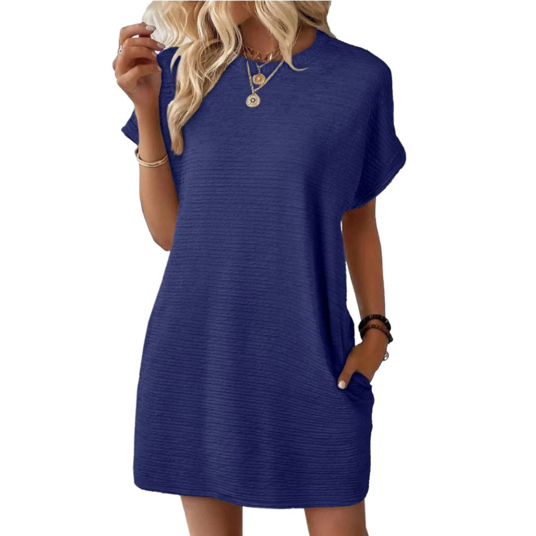 Annika | Casual Spring Dress with Round Neckline