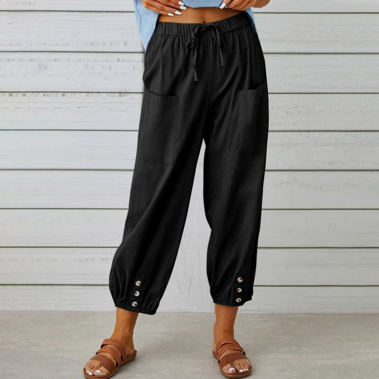 Lidia | Wide Women's Trousers Made from Cotton and Linen