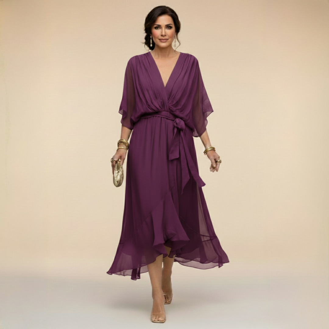 Marta | Chiffon Dress with V-Neck