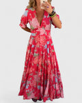 Ursula | Elegant Dress with Floral Pattern and V-Neck