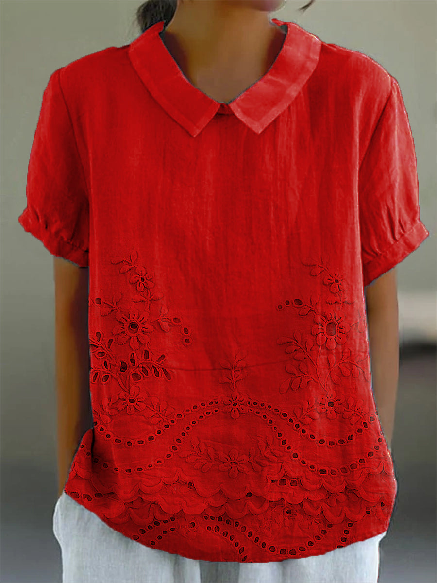 Lily | Shirt with Floral Embroidery