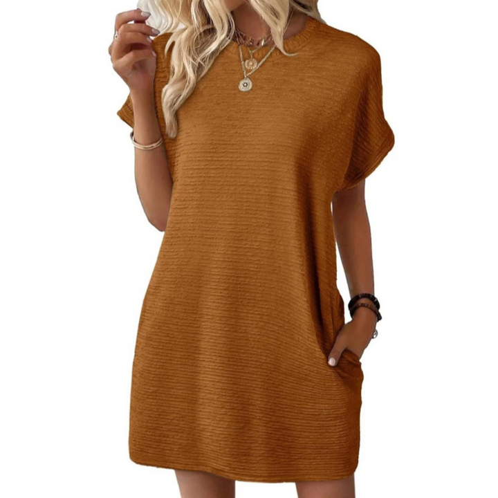 Annika | Casual Spring Dress with Round Neckline