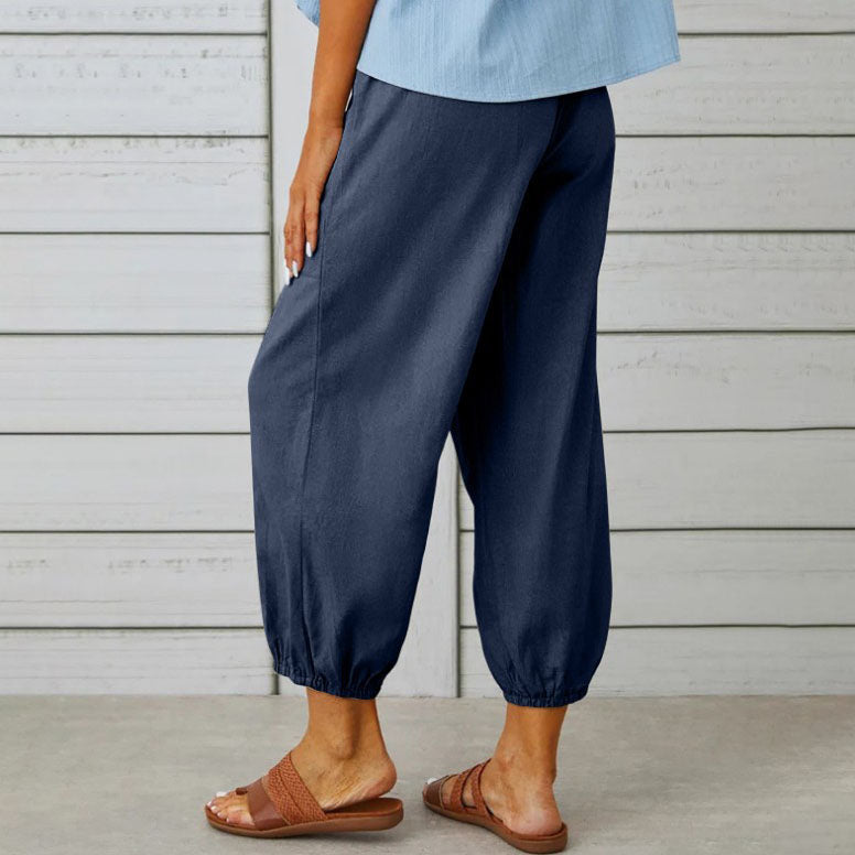 Lidia | Wide Women's Trousers Made from Cotton and Linen