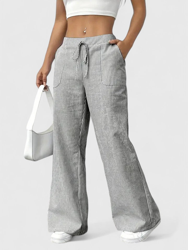 Birgit | Comfortable Wide Leg Trousers with Elegant Details