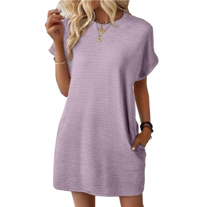 Annika | Casual Spring Dress with Round Neckline
