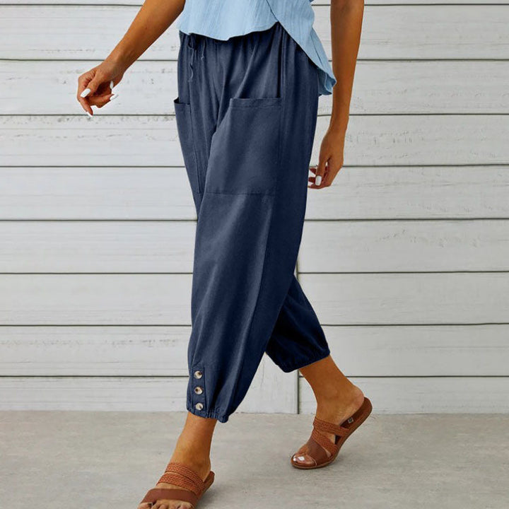 Lidia | Wide Women's Trousers Made from Cotton and Linen