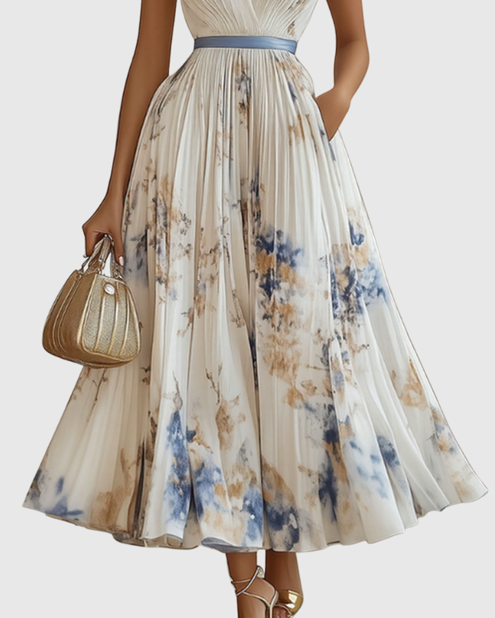 Rowella | Elegant Maxi Dress with Pleats