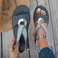 Marlenia | Flat Sandals with Metal Buckle