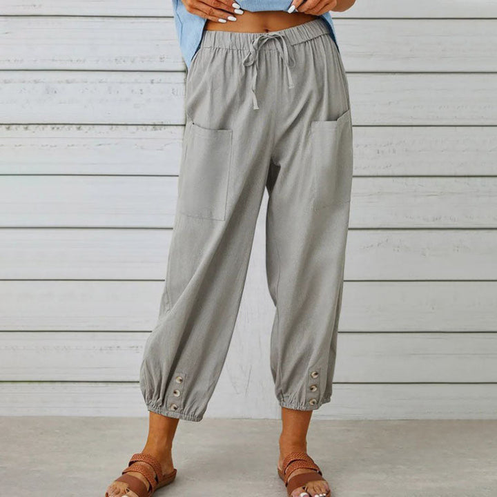 Lidia | Wide Women's Trousers Made from Cotton and Linen
