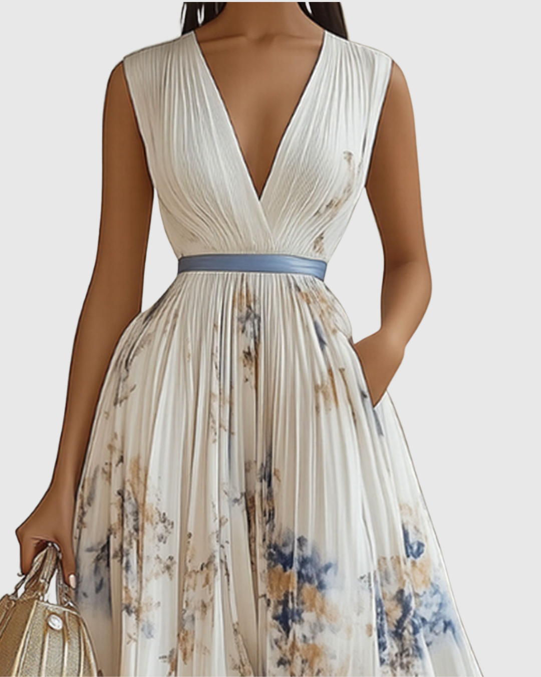 Rowella | Elegant Maxi Dress with Pleats