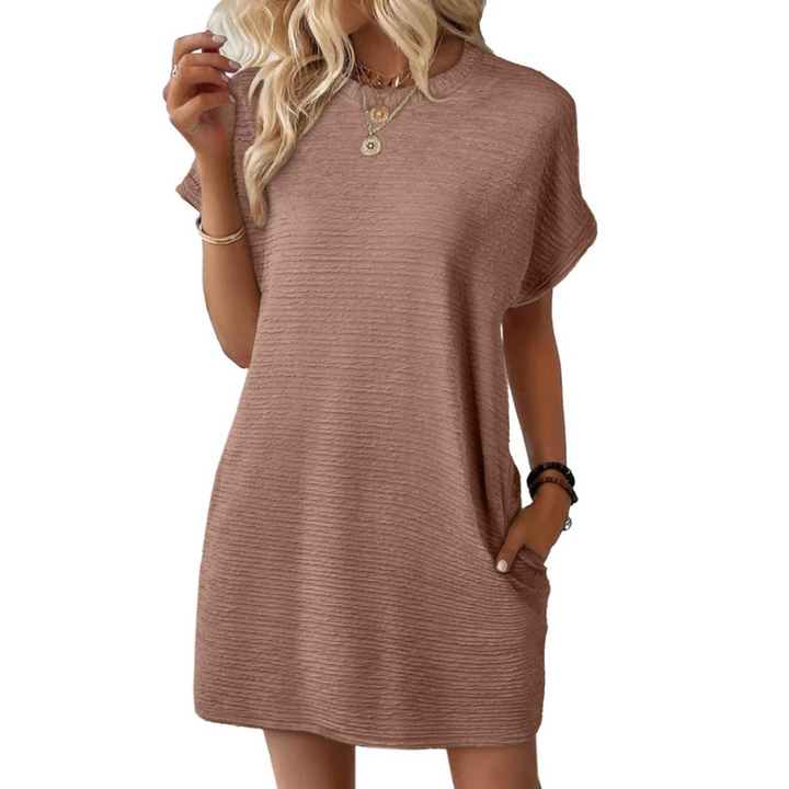 Annika | Casual Spring Dress with Round Neckline