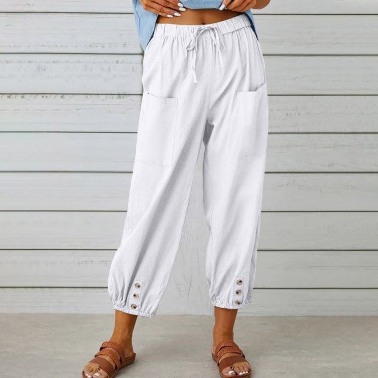 Lidia | Wide Women's Trousers Made from Cotton and Linen