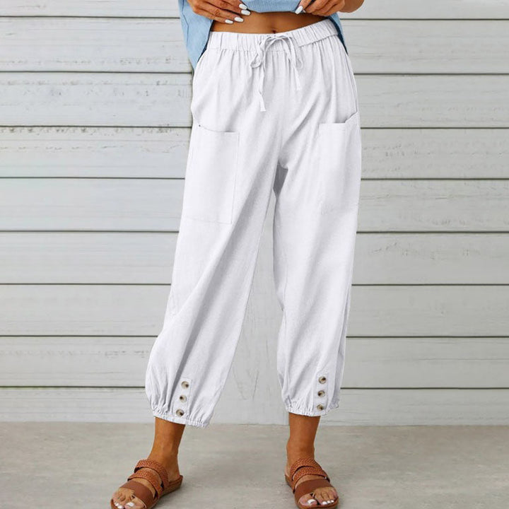Lidia | Wide Women's Trousers Made from Cotton and Linen