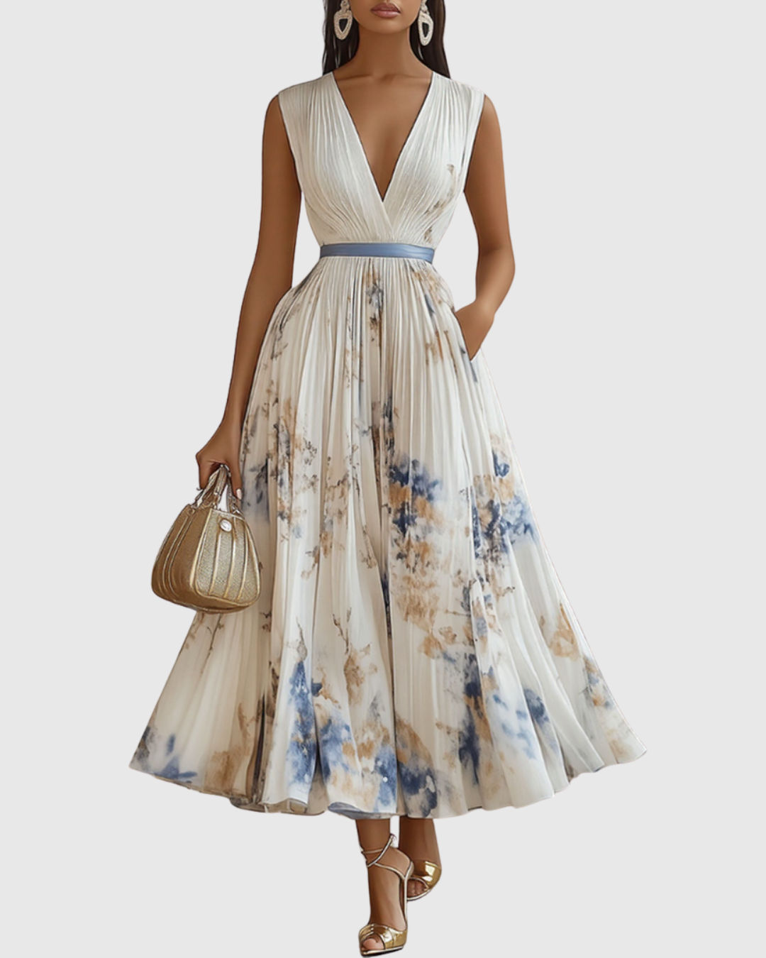 Rowella | Elegant Maxi Dress with Pleats