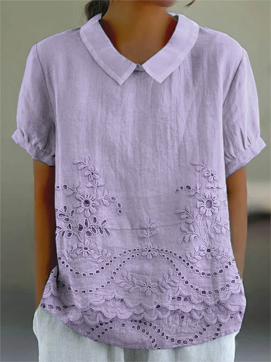 Lily | Shirt with Floral Embroidery