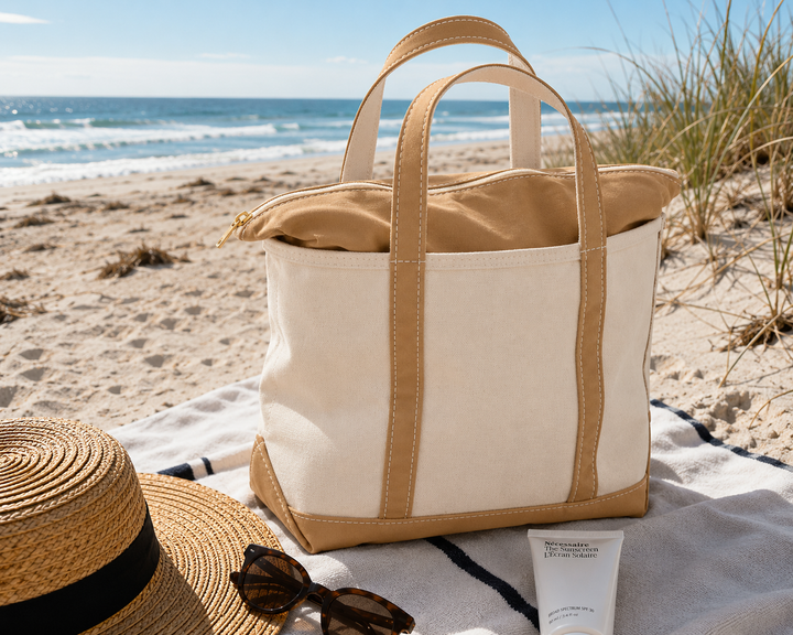 Mikay | Canvas Beach Tote Bag – Zip Tote