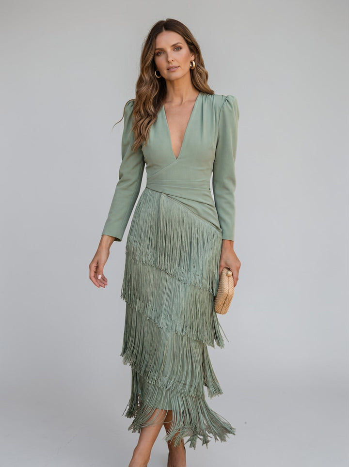 Sofia | Elegant Dress with Fringes
